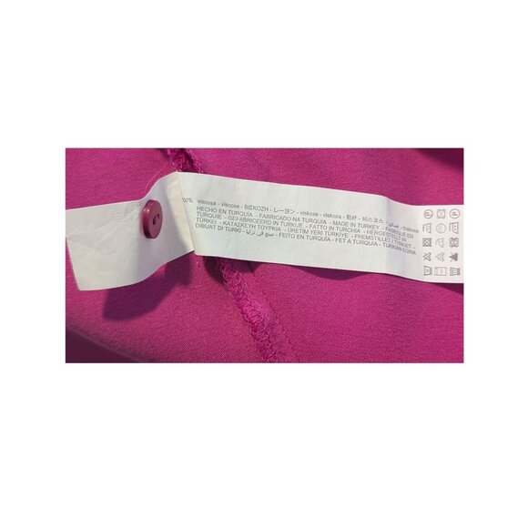 💗 ZARA Satin Shirt Dress – Size L – Fuchsia – Preowned - Picture 5 of 5